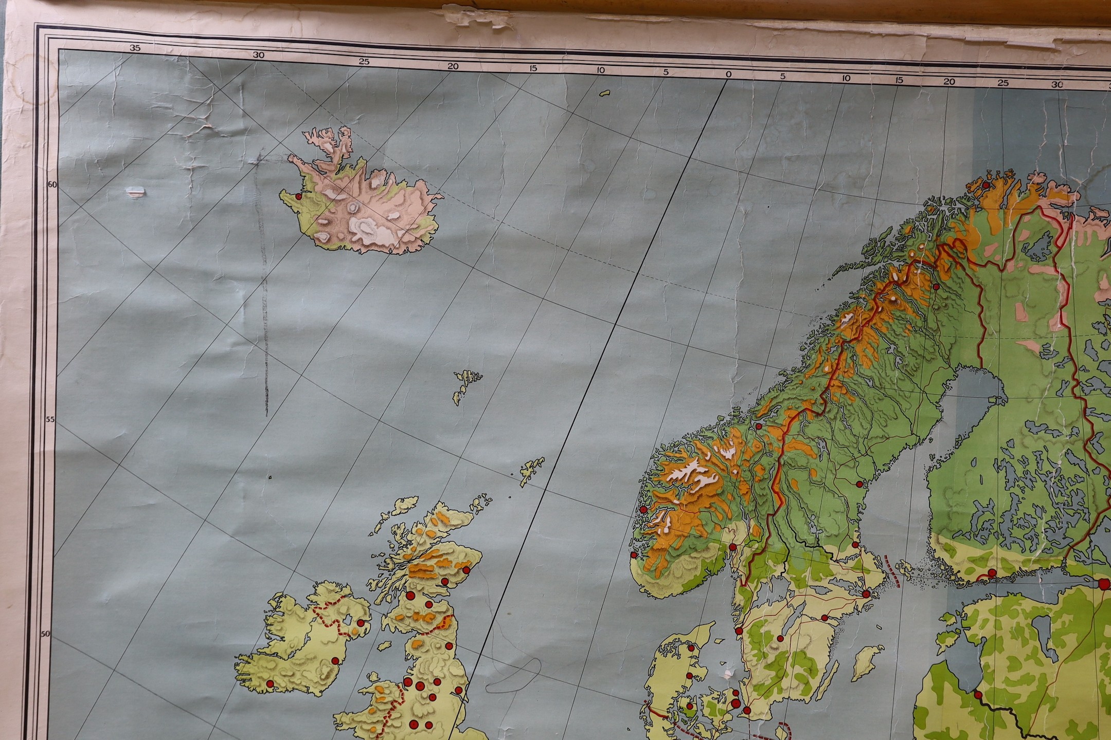 A Dutch school map of Europe, 200cm wide